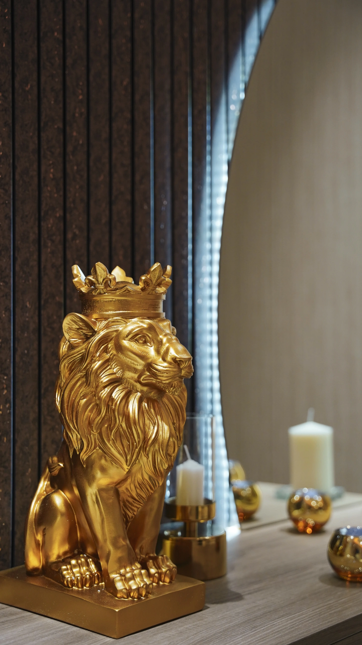 Luxury spa decor with gold accents at The Boss Spa Dubai